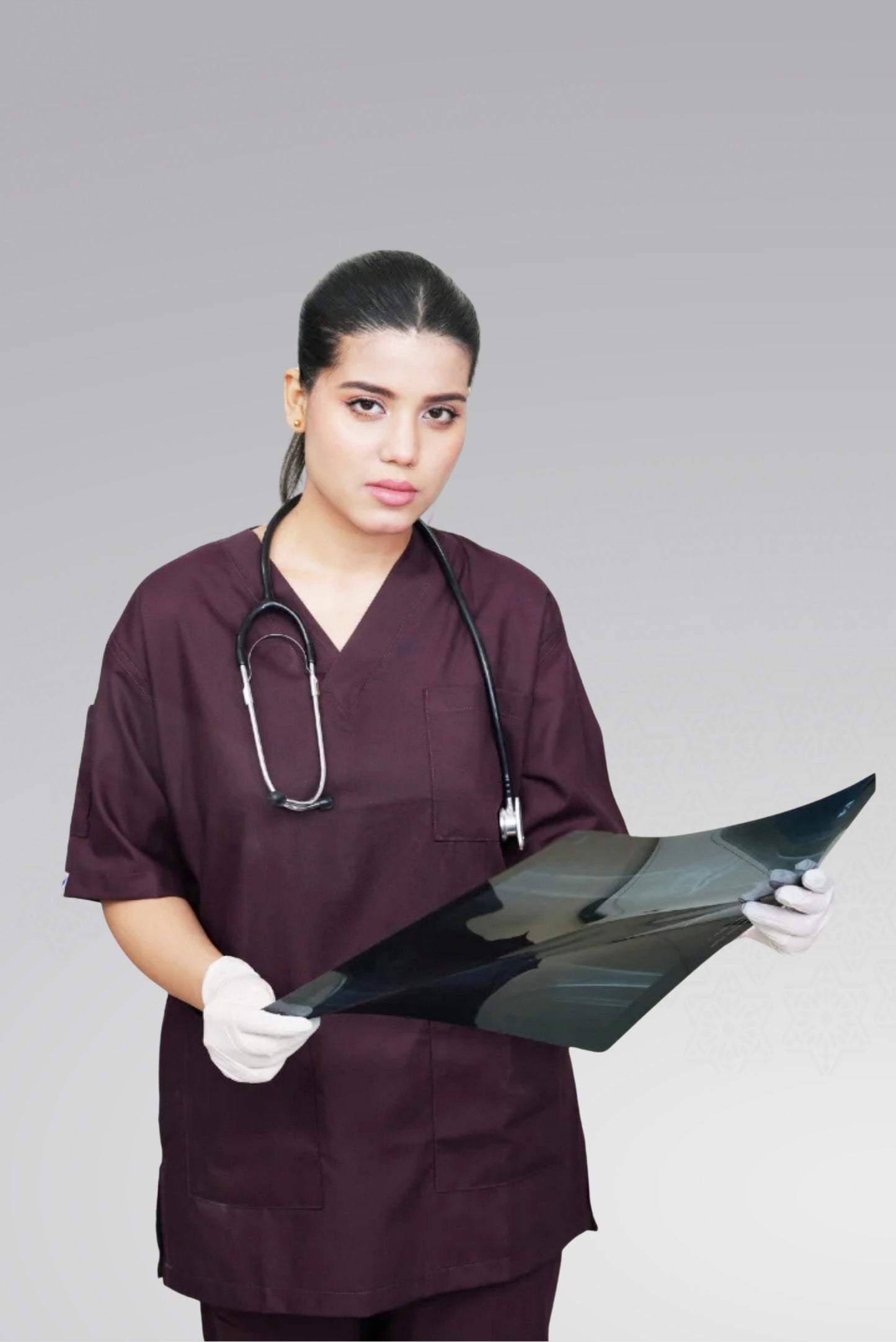 Feminine Comfort Scrub Suit – Classic™ in Rich Wine Shade