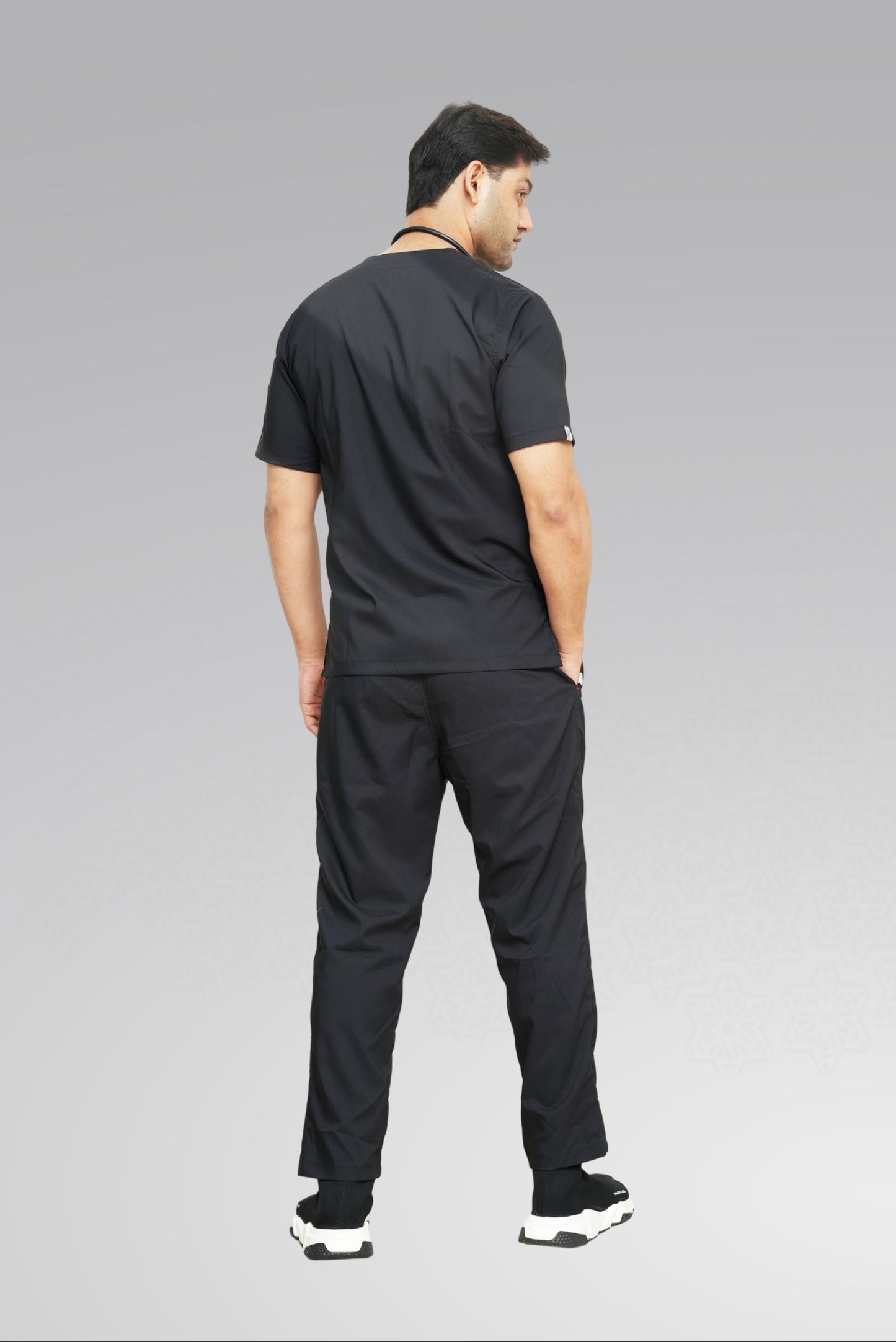 Flexi Care Edge Line™ Scrub Suit in Jet Black