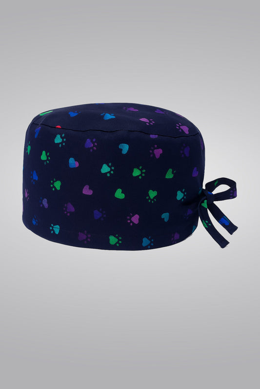 Paw Heart Rainbow Print surgical Cap  | GTEX Apparels Pakistan 1