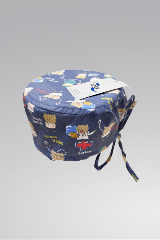 Doctor Cat-Themed Surgical Cap